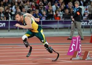 Oscar Pistorius claims he was at a disadvantage in the race over artificial leg length.  By Glyn Kirk (AFP)