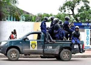 Congolese police patrol the streets of Kinshasa, in November 2012.  By Junior D. Kannah (AFP/File)