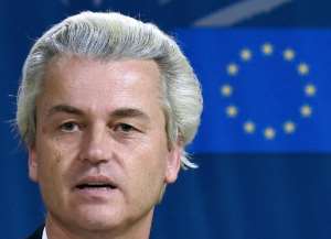 Dutch far-right leader Geert Wilders, seen here in May  2014 in Brussels, sparked outrage over his fewer Moroccans comments.  By John Thys AFPFile