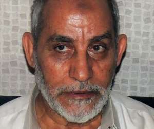 Muslim Brotherhood head Mohamed Badie pictured shortly after his arrest in Cairo on August 20, 2013.  By  Egyptian Ministry of InteriorAFPFile