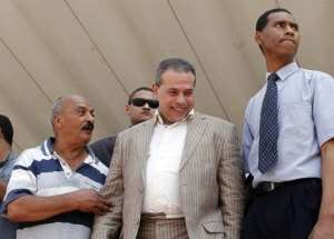 Tawfiq Okasha's Al-Faraeen TV channel has been stopped from broadcasting for a month..  By - AFP