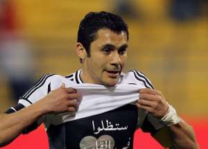 Egypt midfielder Ahmed Hassan, pictured on February 27, became the most capped footballer in the world Wednesday.  By Karim Jaafar AFPFile