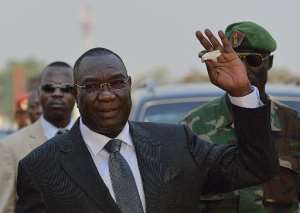 File picture shows Central African president Michel Djotodia arriving at Mpoko Bangui airport on January 8, 2014 on his way to N'Djamena to attend a summit on the unrest in his country.  By Eric Feferberg AFPFile