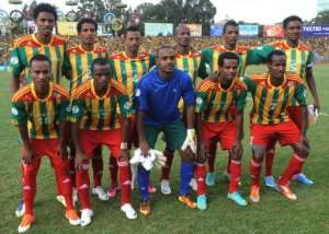 Ethiopias national football team poses on June 16, 2013 in Addis Ababa.  By Simon Maina (AFP)