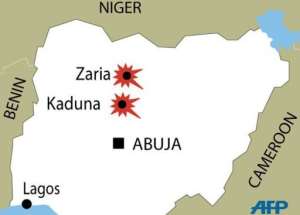The number of casualties in the blasts in the neighbouring cities of Zaria and Kaduna was not immediately clear.  By  AFP Graphic
