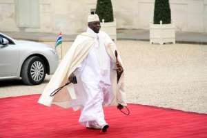 Gambia's President Yahya Jammeh arrives at the Elysee palace on December 6, 2013 in Paris.  By Alain Jocard AFPFile