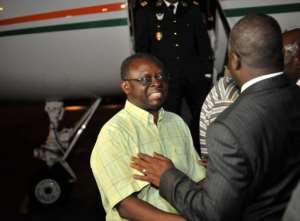 Pereira thanked Ivory Coast President Alassane Ouattara, current head of ECOWAS, for his role in their liberation.  By Sia Kambou (AFP)