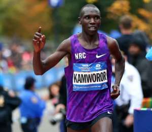Geoffrey Kamworor of Kenya, pictured in 2005, defended his title at the World Cross-Country Championships.  By ELSA GETTYAFPFile