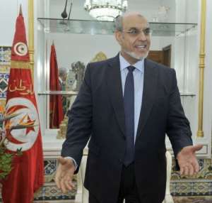 Tunisian Prime Minister Hamadi Jebali before a meeting with European Union's ambassadors in Tunis, on February 9, 2013.  By Fethi Belaid AFP