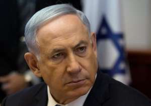 Israeli Prime Minister Benjamin Netanyahu looks on during the weekly cabinet meeting in his Jerusalem office, on April 19, 2015.  By Menahem Kahana PoolAFPFile