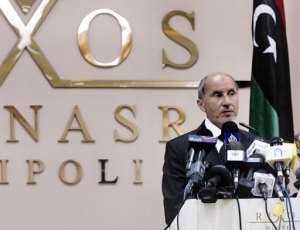 Libyan National Transitioanl Council chairman Mustafa Abdel Jalil speaks at a press conference in Tripoli.  By Marco Longari (AFP)