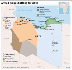 The armed groups battling for Libya.  By J-M.CornuK. TianJ.Jacobsen, jjjfsfh AFP