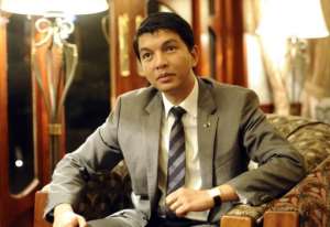 Andry Rajoelina on August 18, 2012 on the sidelines of the SADC summit in Maputo.  By Stephane de Sakutin AFPFile