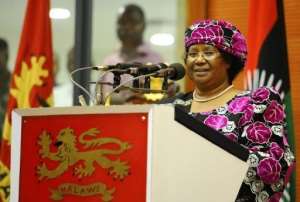 Malawi President Joyce Banda delivers a speech.  By Stephane de Sakutin AFP