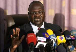 File picture taken on May 30, 2011 shows South Sudan's vice president Riek Machar during a press conference in Khartoum.  By Ashraf Shazly AFPFile