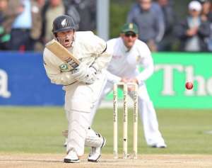 N.Zealand's Rob Nicol has looked uneasy facing anything short and outside the off stump.  By Marty Melville AFP