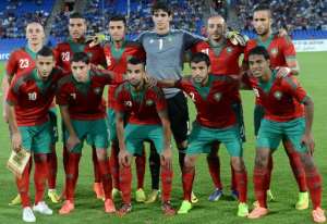 Players of Moroccos football team pose before the friendly match between Morocco and Libya on September 7, 2014 in Marrakesh.  By Fadel Senna (AFP/File)
