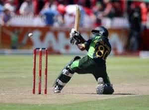 Bilawal Bhatti is trapped LBW during the first ODI against South Africa at Newlands in Cape Town on November 24, 2013.  By Anesh Debiky AFP
