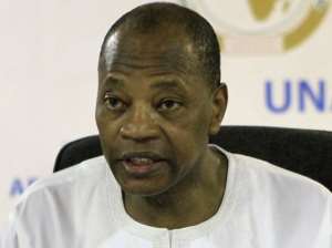 Mohamed Ibn Chambas, head of the African Union-UN mission in Darfur, speaks in el-Fasher, on June 17, 2013.  By  (AFP/File)