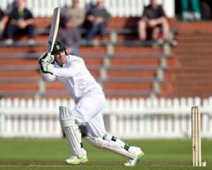 AB de Villiers of South Africa plays a shot.  By Marty Melville AFP