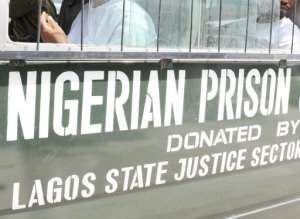 A Nigerian prison bus is pictured on March 7, 2011, in Lagos.  By Pius Utomi Ekpei (AFP/File)