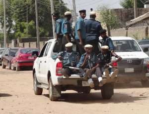 A team of Islamic sharia enforcers called Hisbah is on patrol in the northern Nigerian city of Kano, on October 29, 2013.  By Aminu Abubakar AFPFile