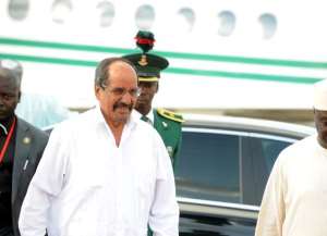 Polisario leader Mohamed Abdelaziz arrives at the Nnamdi Azikiwe International Airport in Abuja on July 14, 2013.  By Pius Utomi Ekpei AFPFile
