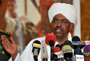 Sudanese President Omar al-Bashir speaks in Khartoum on June 24.  By Ebrahim Hamid AFPFile
