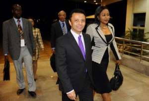 Ousted Madagascar president Marc Ravalomanana C, on August 16, 2012.  By Stephane de Sakutin AFPFile
