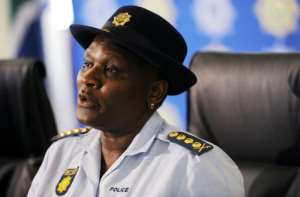 South Africa police commissionerRiah Phiyega speaks at the Police Service Training Academy in Pretoria on September 19, 2014.  By  AFPFile