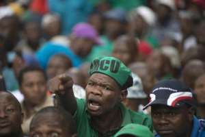 AMCU members march in Johannesburg on March 27, 2014.  By Mujahid Safodien AFPFile