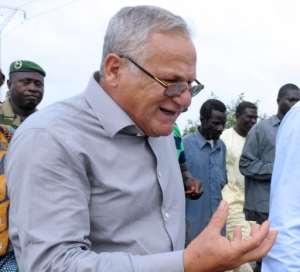 Senegalese ecologist and Fisheries Minister, Haidar El Ali, speaks in Tobor, a village near Ziguinchor, the main city of the Casamance region on September 13, 2013.  By Seyllou AFPFile