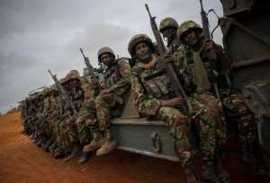 Handout photograph from 2012 released by African Union-United Nations showing Kenyan Contingent soldiers serving with African Union Mission in Somalia.  By Stuart Price AU-UN ISTAFPFile