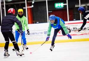 Somalias national bandy team take part in a training session in the Swedish city of Borlaenge on September 24, 2013.  By Jonathan Nackstrand (AFP/File)