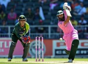 South Africa batsman Hashim Amla plays a shot in Johannesburg on March 17, 2013. By Anton de Villers (AFP)