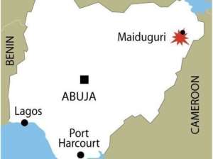Map of Nigeria locating the violence-hit city of Maiduguri in the country's northeast.  By  AFPGraphic