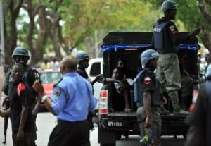 Nigeria police stand guard in Bauchi.  By Tony Karumba AFPFile