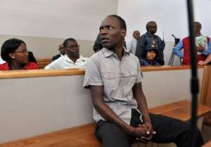 Chris Mahlangu, one of the two black farm workers accused of bludgeoning Eugene TerreBlanche to death. By Alexander Joe (AFP)