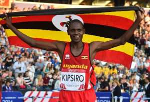 Ugandas Moses Kipsiro celebrates after winning the 10,000m during the 2014 Commonwealth Games in Glasgow, Scotland. By Ben Stansall (AFP/File)