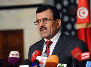 Tunisian Prime Minister Ali Larayedh gives a press conference on October 23, 2013 in Tunis.  By Fethi Belaid AFPFile