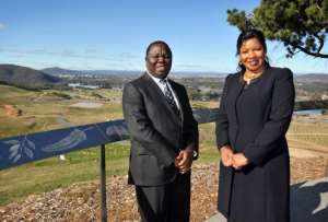 Zimbabwean Prime Minister Morgan Tsvangirai (L) poses with his wife.  By Mark Graham (AFP/File)