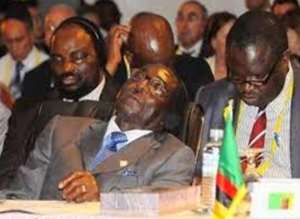 African Leaders sleeping at a summit AU