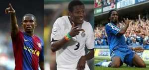 Strikers Didier Drogba, Samuel Etoo and Asamoah Gyan