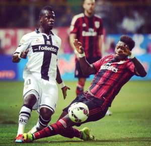 Afriyie Acquah suffers Muntari hit in nine-goal Parma-Milan thriller