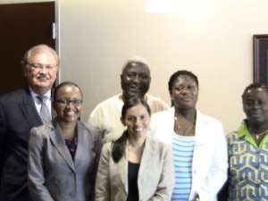 From right (R), Mr. Jerry Dutkewych, Director of Diplomatic and External Relations Millennium Challenge Corporation, in the Middle is Damiana Astudillo, Associate Director Department of Compact Operations, Agriculture and Rural Economy, Millennium