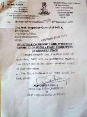 Secret Ig’s List Of Kidnap Kingpins In Anambra Revealed, Chris Uba & Others Mentioned
