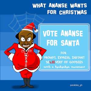 Ananse Has A Final Wish....Vote For Me Make I Chop Santa