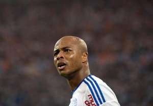 Andre Ayew was shown a red card in Marseille defeat