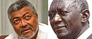 Former presidents Rawlings(left) and Kufuor(right)