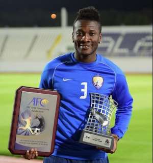 Asamoah Gyan presented with 2014 Asia Best Foreign Player award
